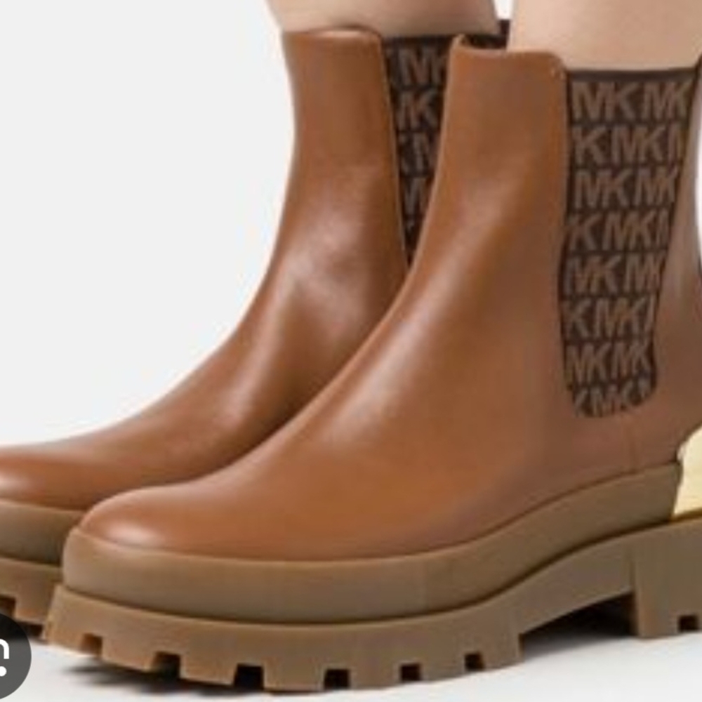 Michael Kors Brown Ankle Boots with MK Logo